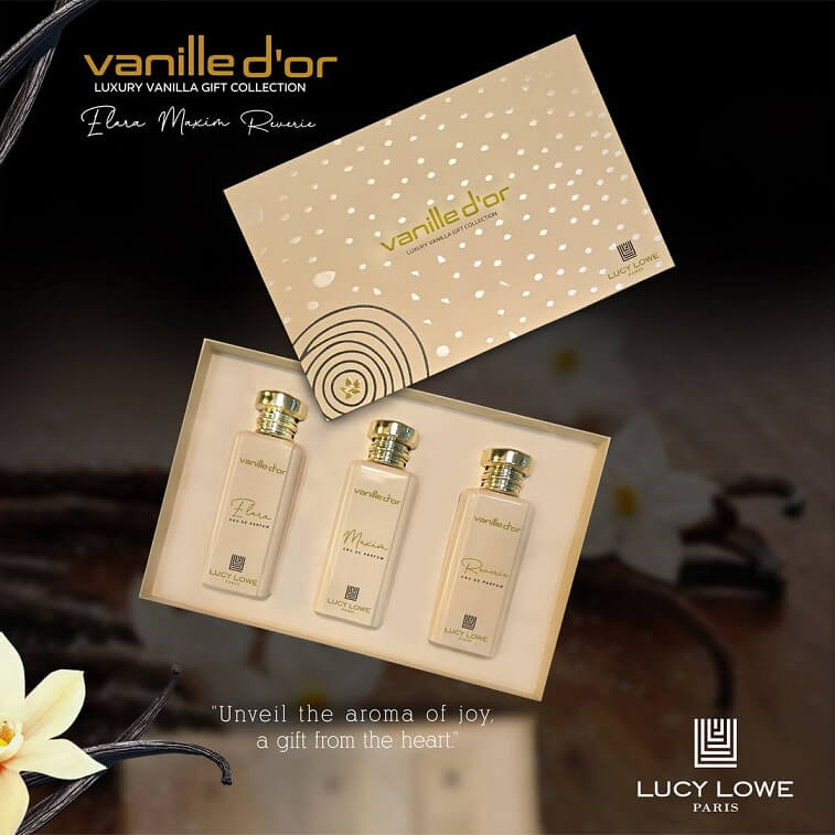 Vanille D'or Perfume Gift Set, Luxury Vanilla Scent For Men Women 100ml